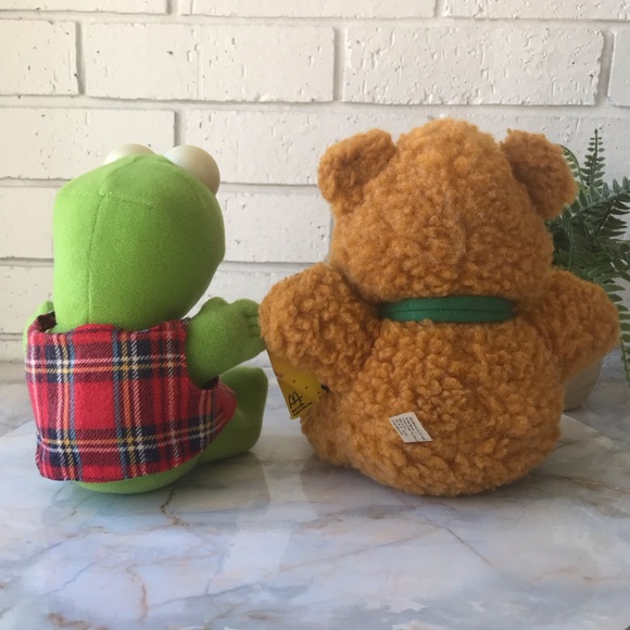 Baby Kermit The Frog & Baby Fozzie Bear Muppets 7" McDonalds 1987 Plush Animal - Picture 5 of 13